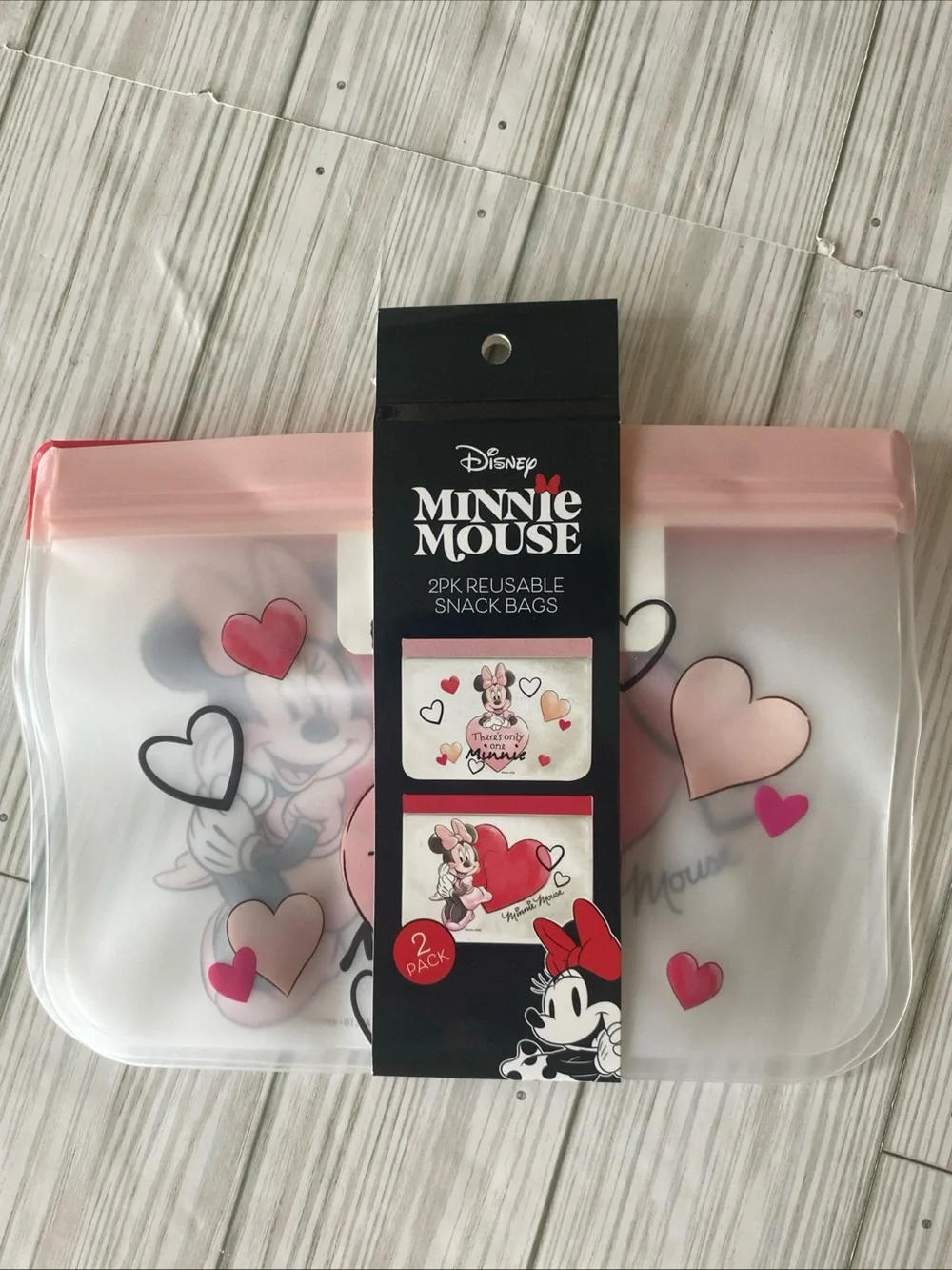 MINNIE MOUSE 2 Pack Reuseable Snack Bags/Pouches